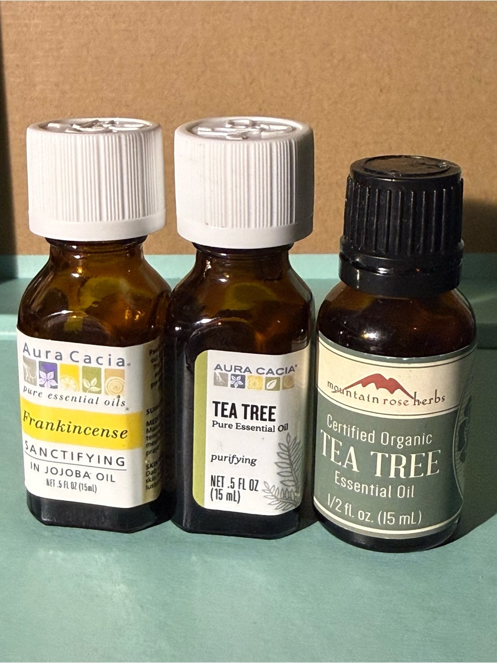 2x Tea Tree + Frankincense Aura Cacia Mountain Rose Herbs Pure Essential Oil